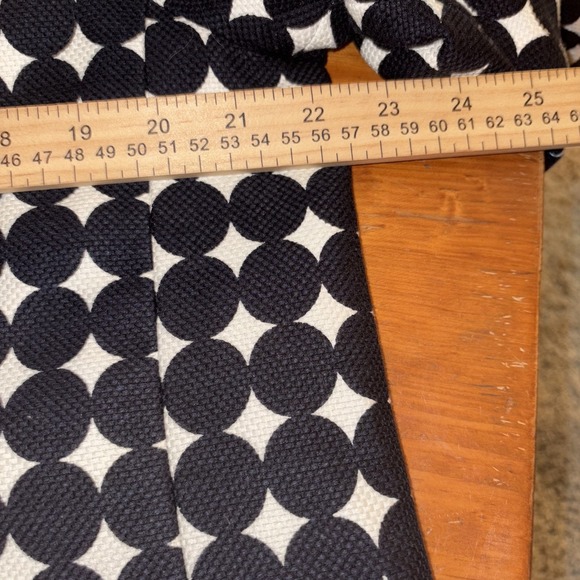 Talbots Women's Coat 14 EUC Navy Circle Print 40s Style Mid-Length Button-Up Lin - Picture 8 of 10